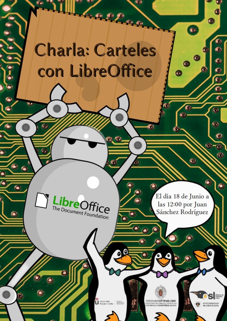 Cartel Charla diseño con LibreOffice